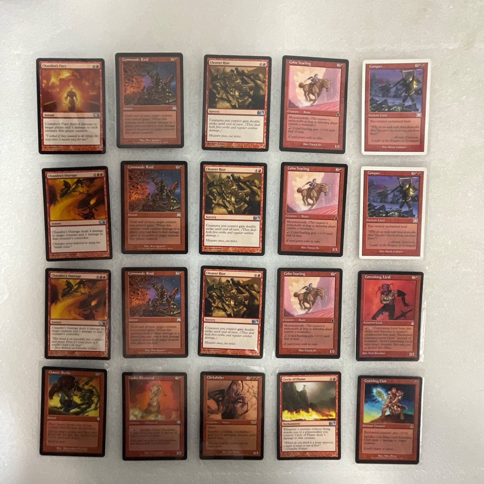 MTG 20 Card Lot Chandra’s Outrage Cleaver Riot Mixed Sets Onslaught M13 - Image 1