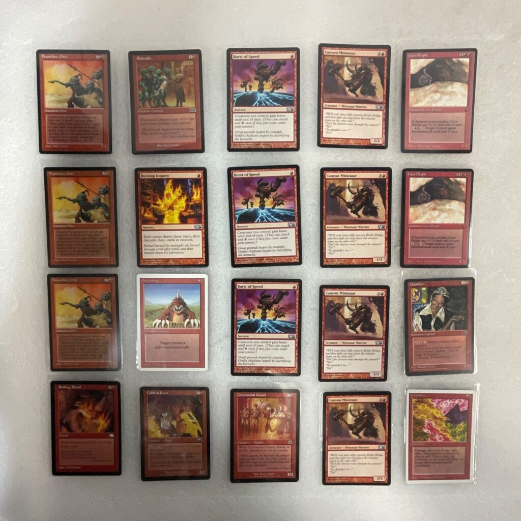 MTG 20 Card Red Lot Canyon Minotaur Burst of Speed Mixed Sets - Image 1