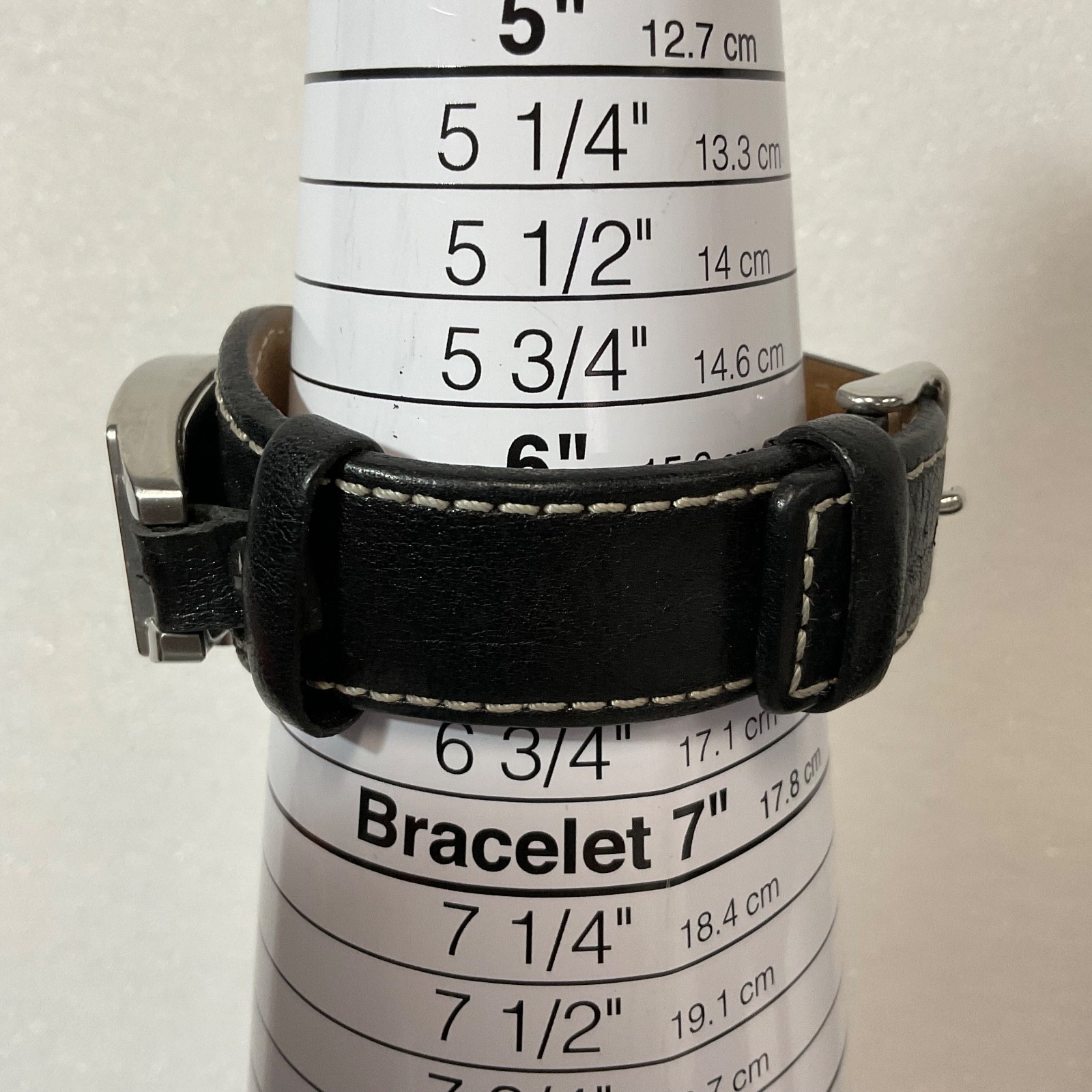 Fossil JR-8129 Men’s Watch 6in Black Leather Band Silver Case Date Display - Image 3