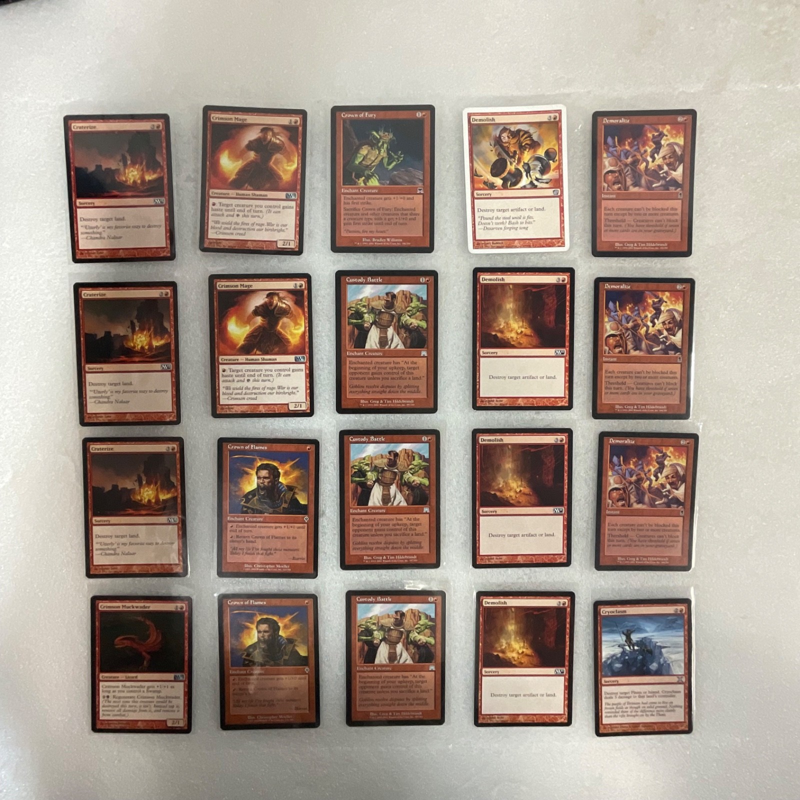 MTG 20 Card Lot Crown of Flames Custody Battle Demoralize Mixed Sets - Image 1