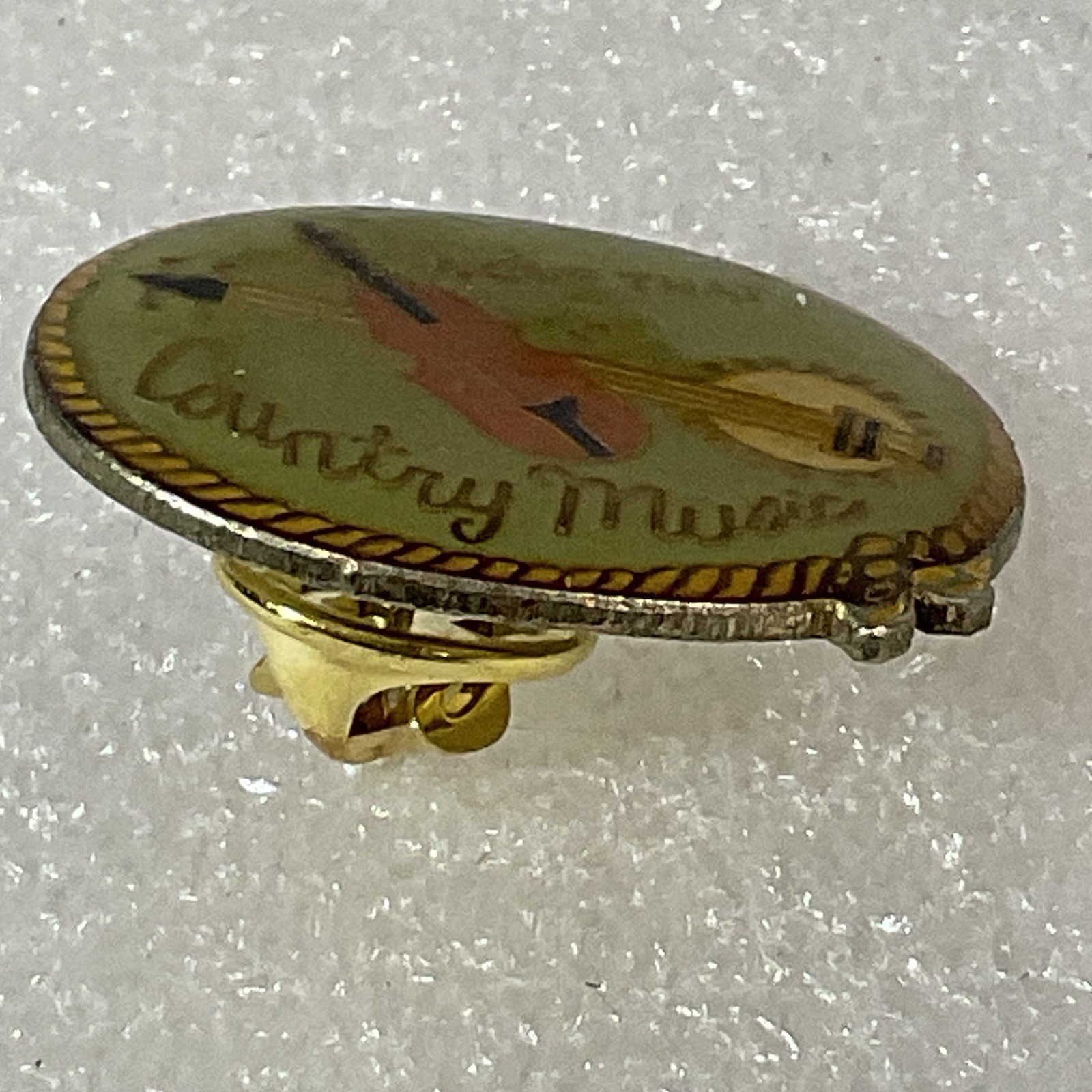Love That Country Music Fiddle & Banjo Vtg 1” Pin Pinback GnuCollectibles - Image 3