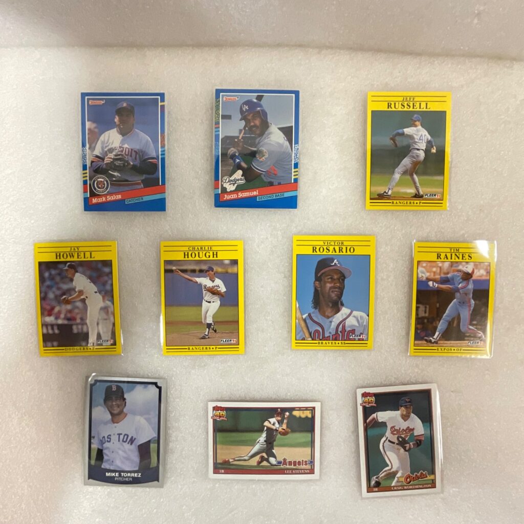 1989-1991 MLB Baseball 10 Card Lot Tim Raines Samuel Fleer Topps - Image 1
