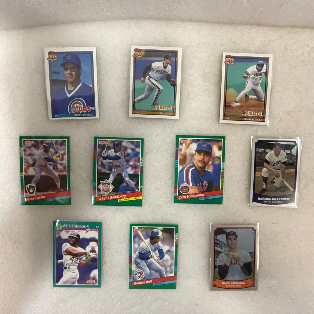 1991 MLB 10 Card Lot Sandberg Killebrew Bonilla Kingman Donruss Topps - Image 1