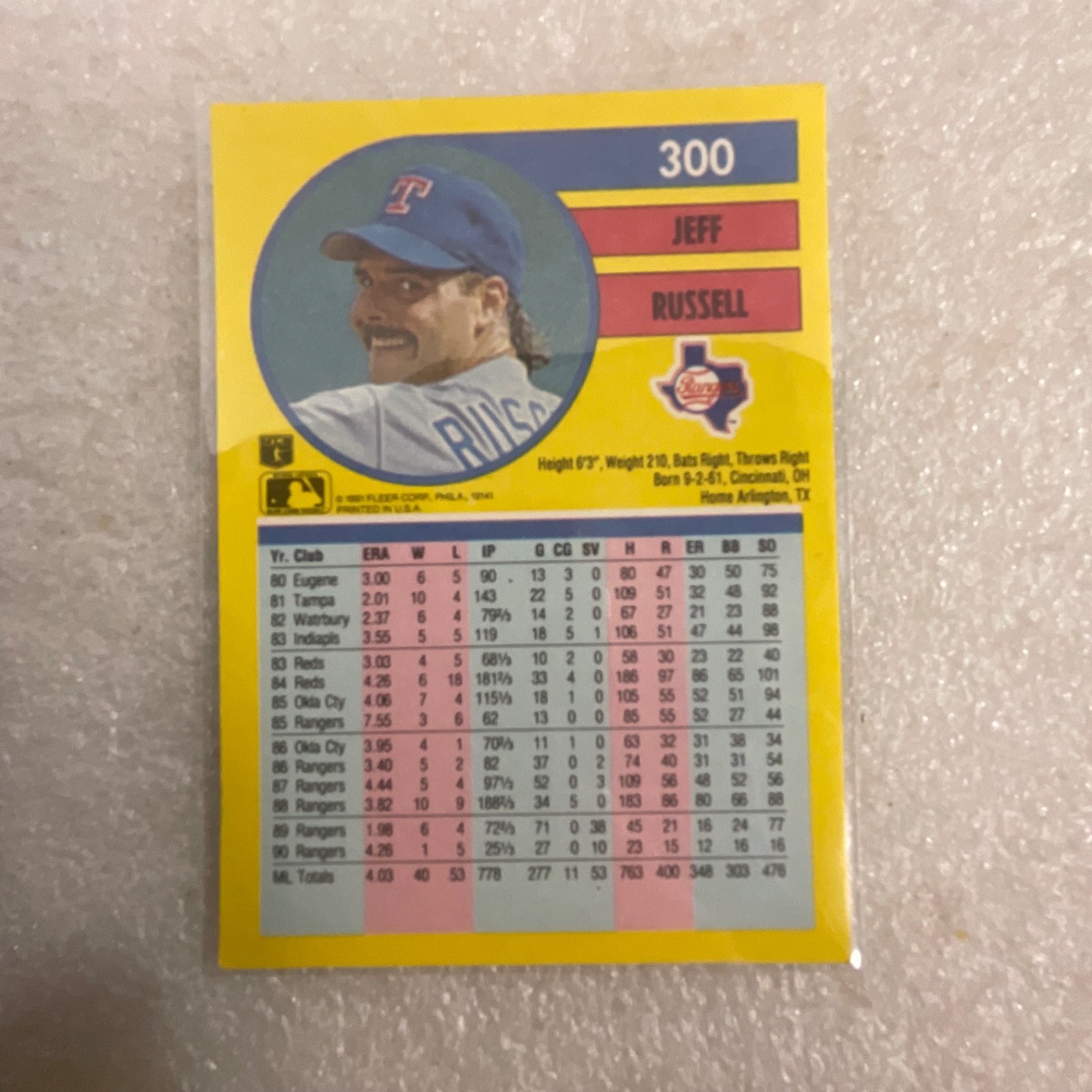1989-1991 MLB Baseball 10 Card Lot Tim Raines Samuel Fleer Topps - Image 15