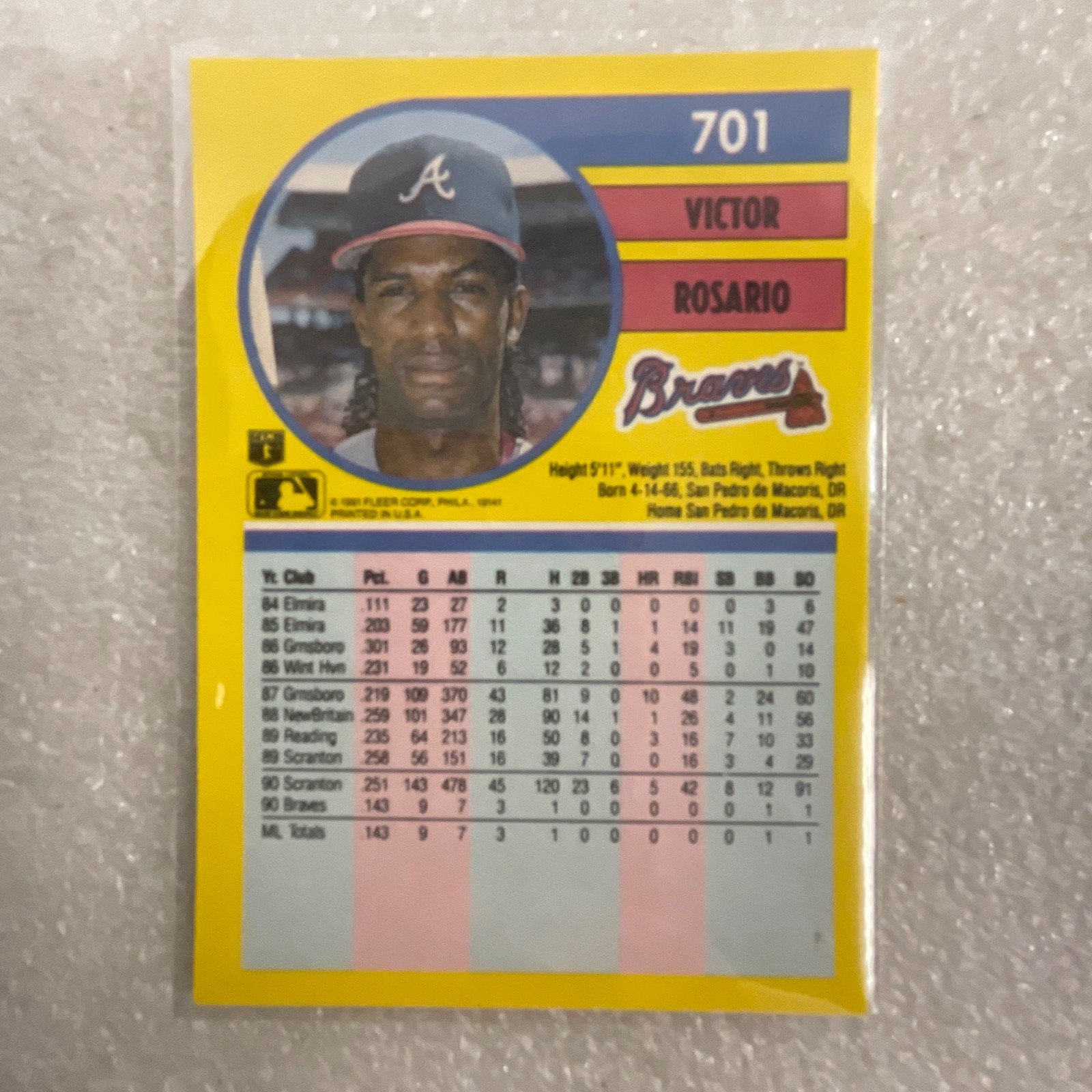 1989-1991 MLB Baseball 10 Card Lot Tim Raines Samuel Fleer Topps - Image 18