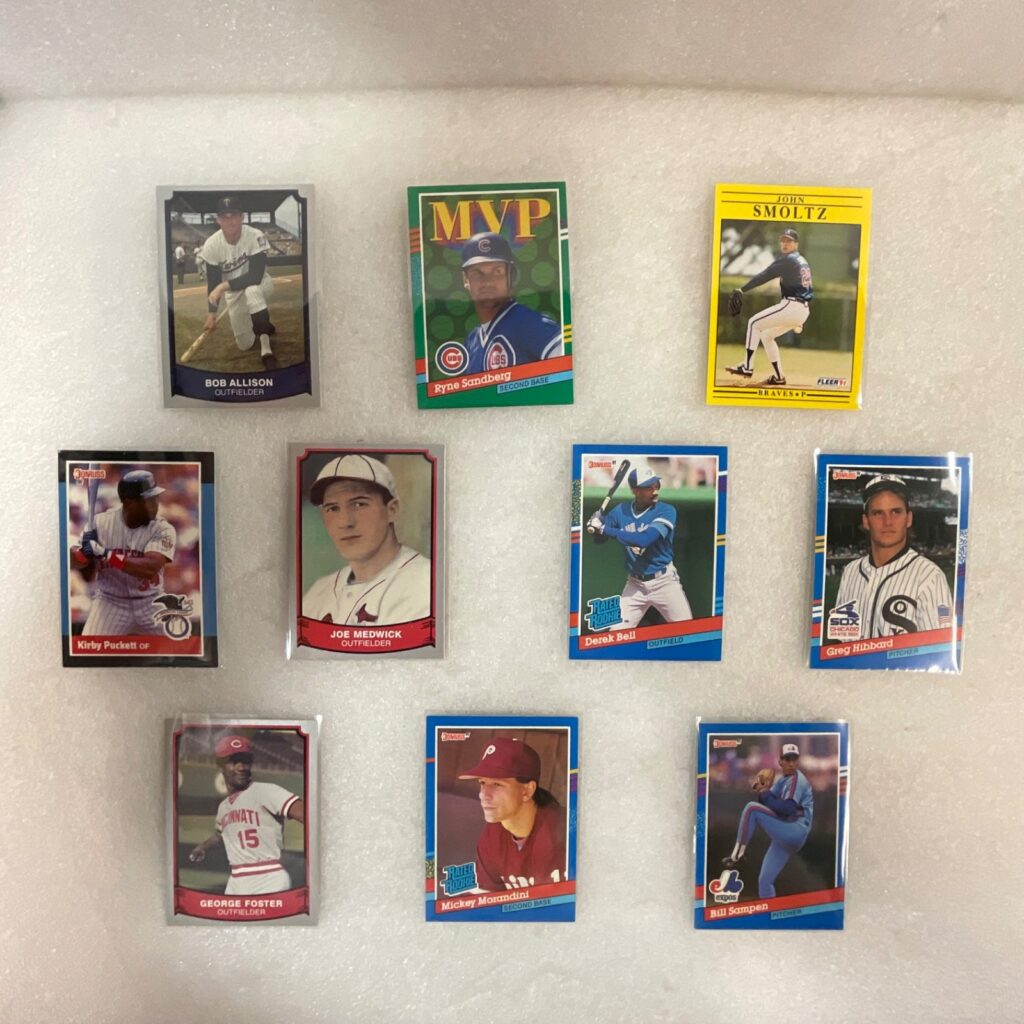 1988-1991 Baseball 10 Card Lot Sandberg Smoltz Puckett Donruss Fleer - Image 1