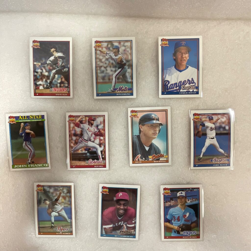 1991 Topps Baseball 10 Card Lot Franco Moyer Darling Hough Kittle - Image 1