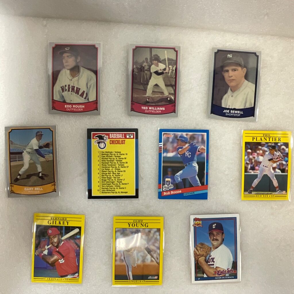 1989-1991 Baseball 10 Card Lot Ted Williams Roush Sewell Fleer Topps - Image 1