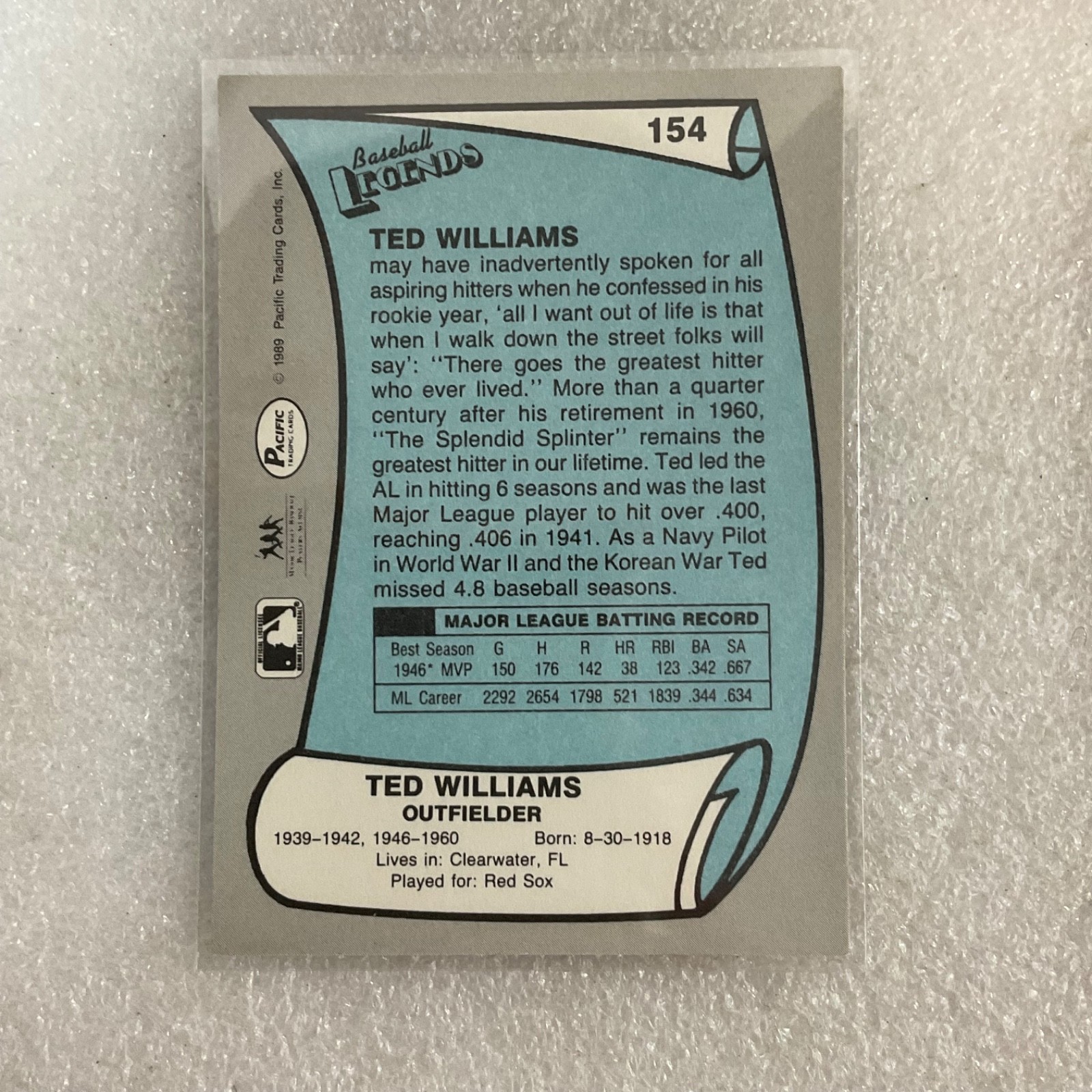 1989-1991 Baseball 10 Card Lot Ted Williams Roush Sewell Fleer Topps - Image 14