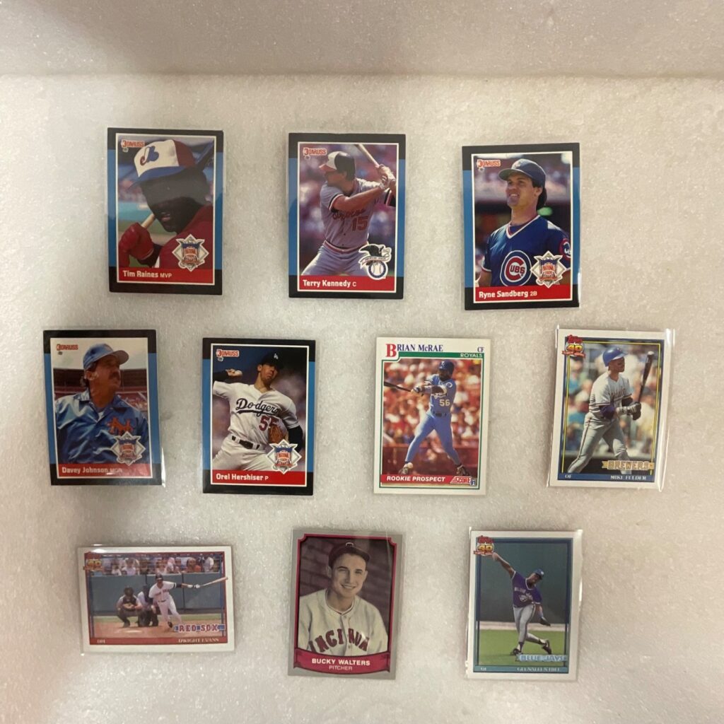 1988-1991 Baseball 10 Card Lot Sandberg Raines Hershiser Evans McRae - Image 1