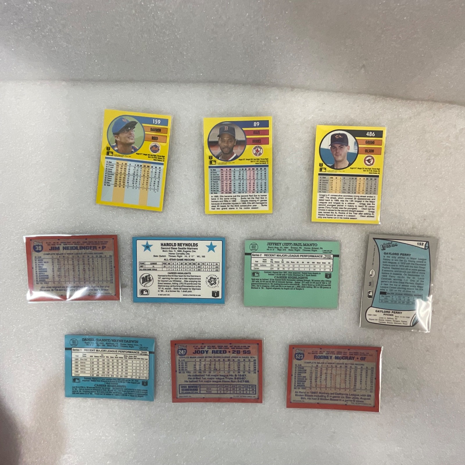 1987-1991 Baseball 10 Card Lot Perry Burks Topps Fleer Donruss - Image 2