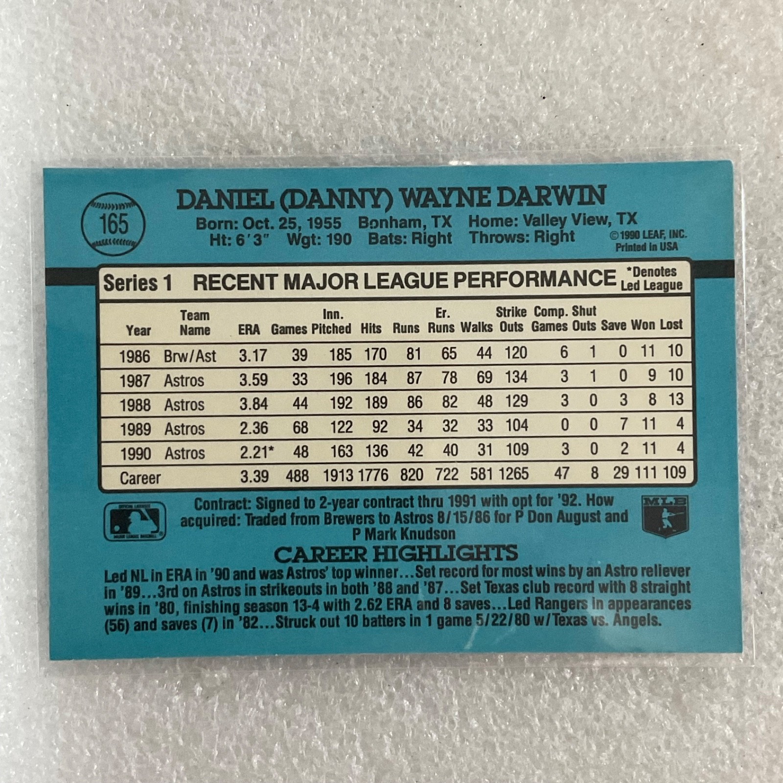 1987-1991 Baseball 10 Card Lot Perry Burks Topps Fleer Donruss - Image 20