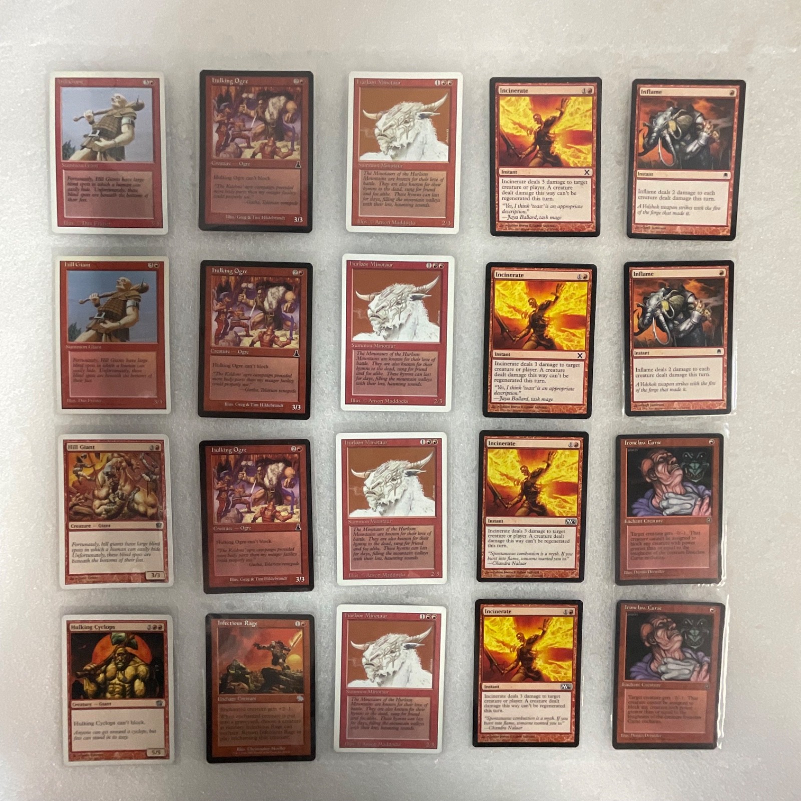 MTG 20 Card Lot Hill Giant Hurloon Minotaur Incinerate Mixed Sets - Image 1