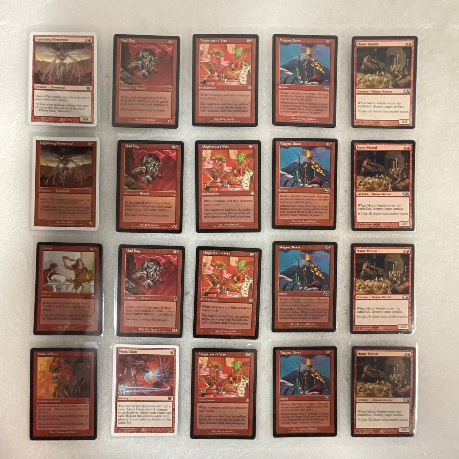MTG 20 Card Lot Lightning Elemental Mana Clash Magma Burst Mixed Sets - Image 1
