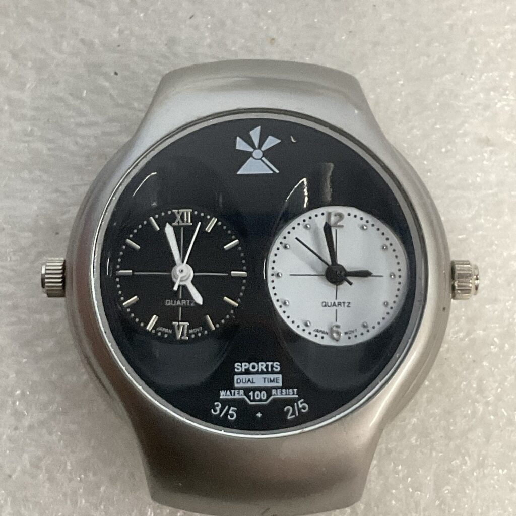 Dual Time Wristwatch Two Crowns In USA INC Alloy Case GnuFashion - Image 1