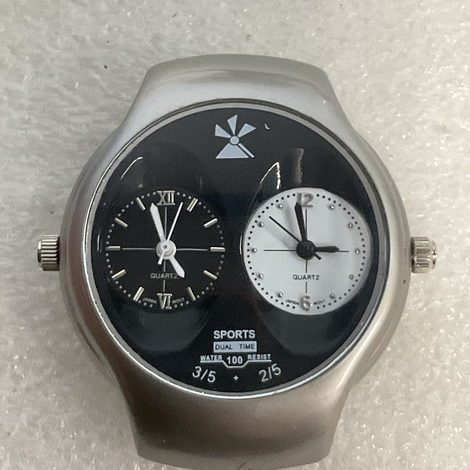 Dual Time Wristwatch Two Crowns In USA INC Alloy Case GnuFashion - Image 1