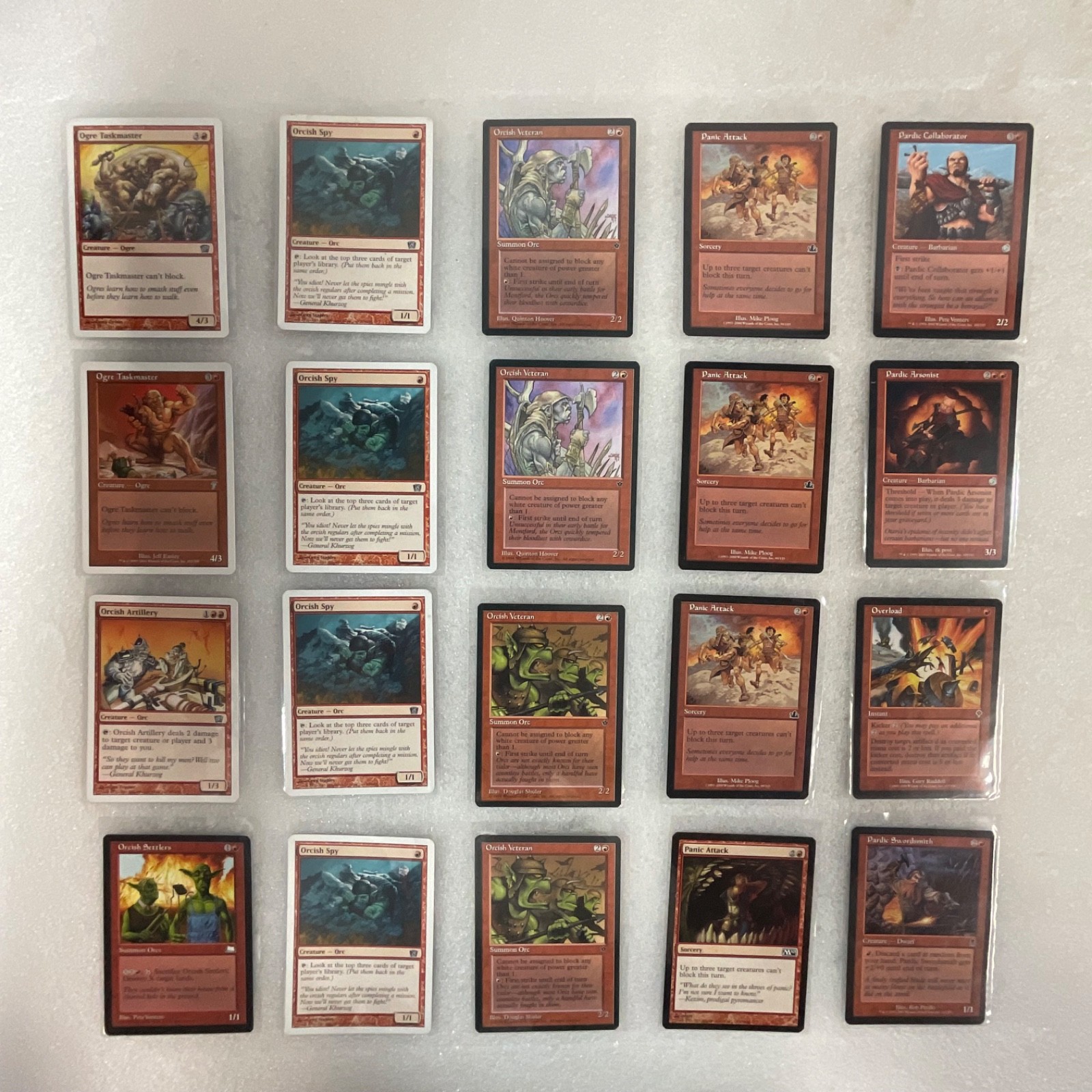 MTG 20 Card Red Lot Ogre Taskmaster Orcish Spy Panic Attack Mixed Sets - Image 1
