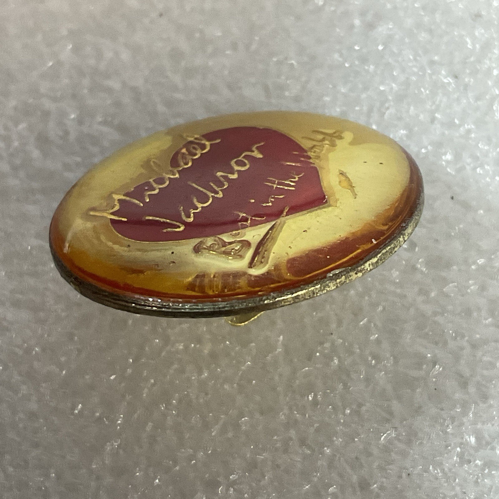 Vtg Michael Jackson Best In The World 1” Round Pin Pinback Heart GnuCollectibles - Image 4