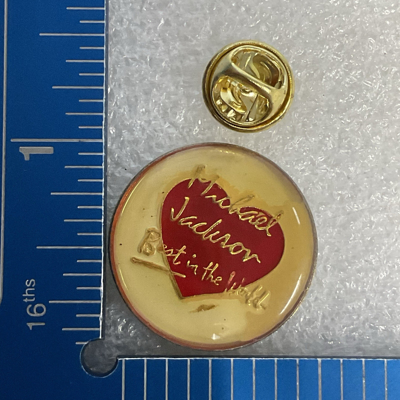 Vtg Michael Jackson Best In The World 1” Round Pin Pinback Heart GnuCollectibles - Image 7