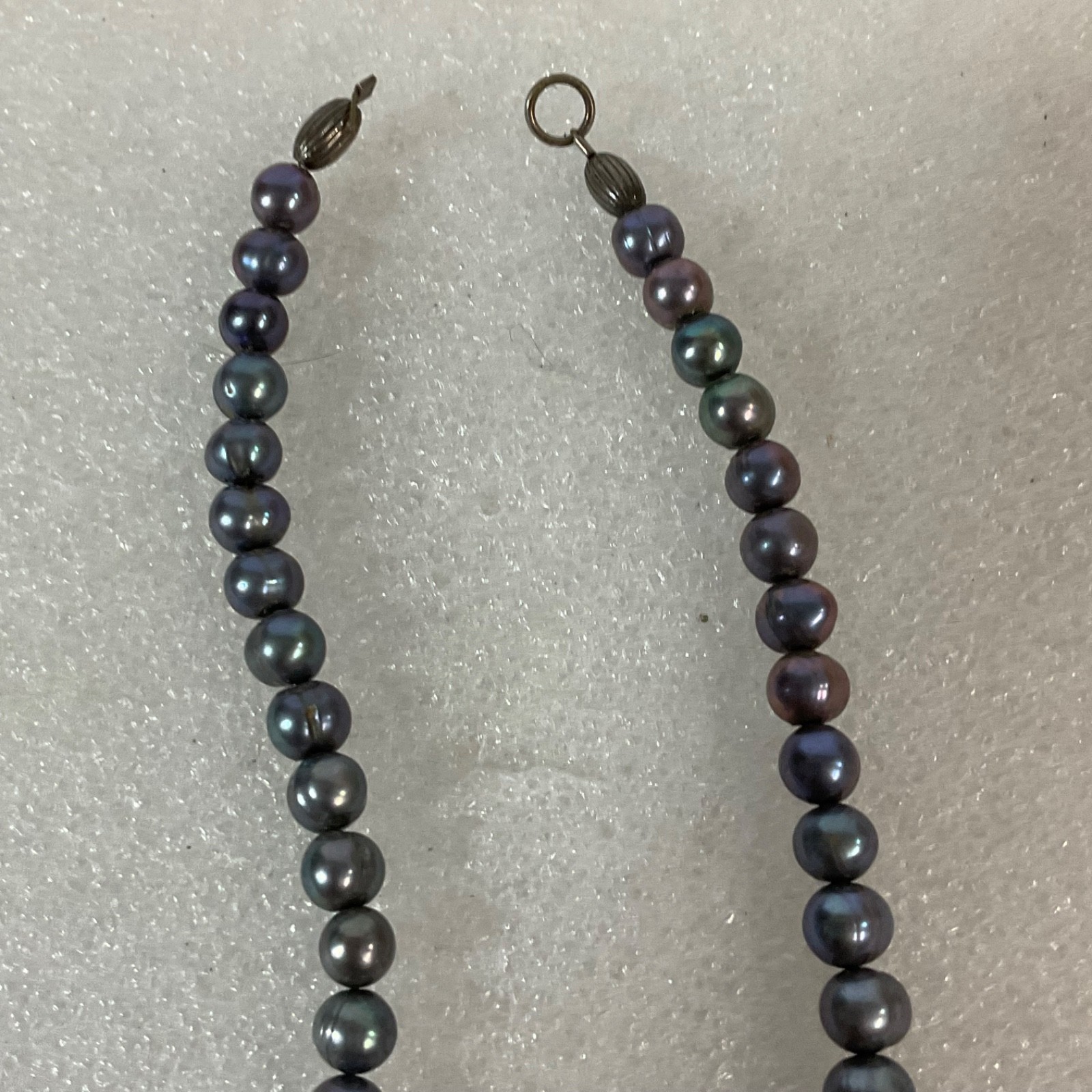 18in 925 Silver Teardrop Pearl Pendant Necklace 29.34g Missing Clasp - Image 9