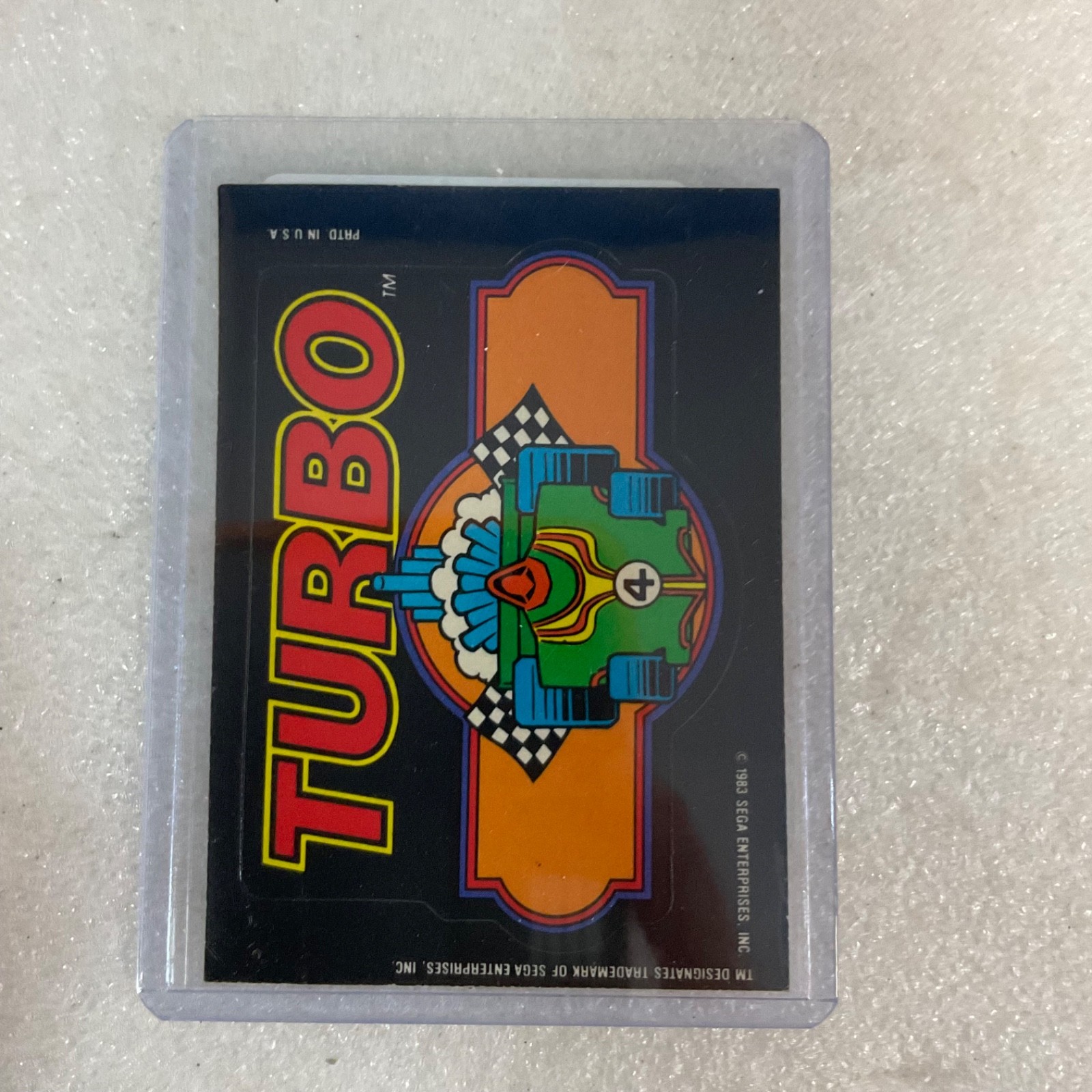 1983 Topps Video City Sega Turbo Really Moves Die-Cut Sticker Card - Image 3