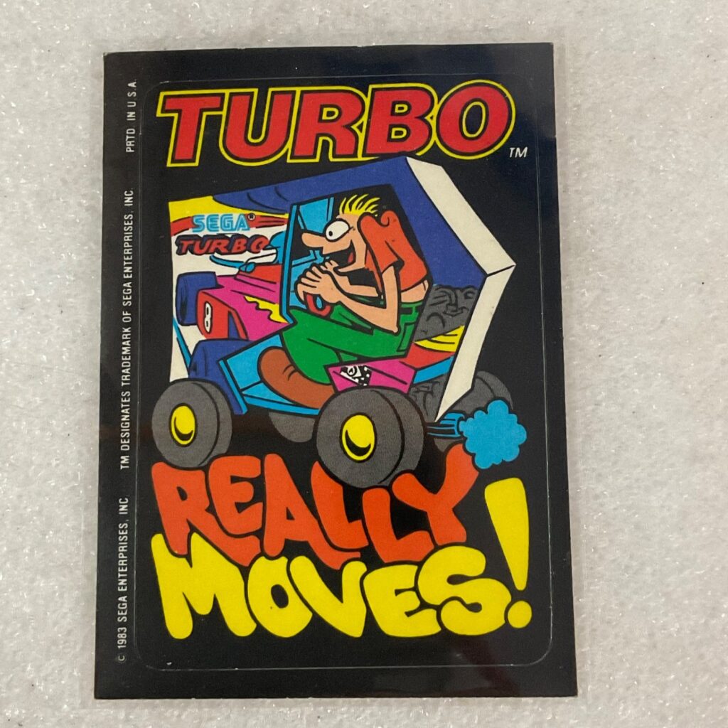 1983 Topps Video City Sega Turbo Really Moves! Card NNO Vintage - Image 1