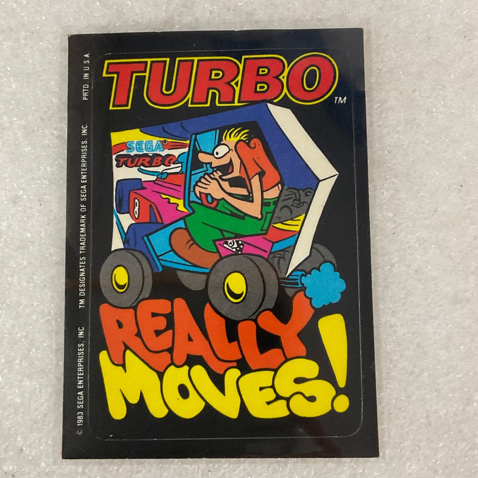 1983 Topps Video City Sega Turbo Really Moves! Card NNO Vintage - Image 1