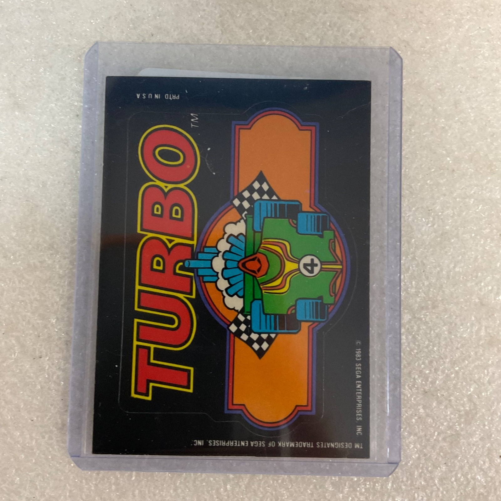 1983 Topps Video City Sega Turbo Logo Sticker Card Vintage Arcade Game - Image 3