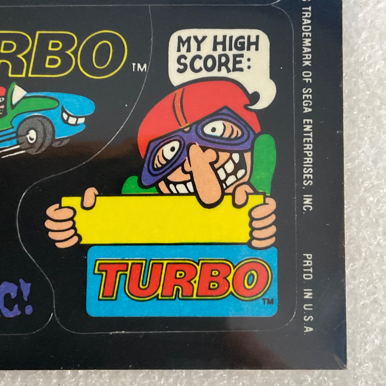 1983 Topps Video City Sega Turbo 3-Sticker Sheet Puzzle Back Vintage - Image 5