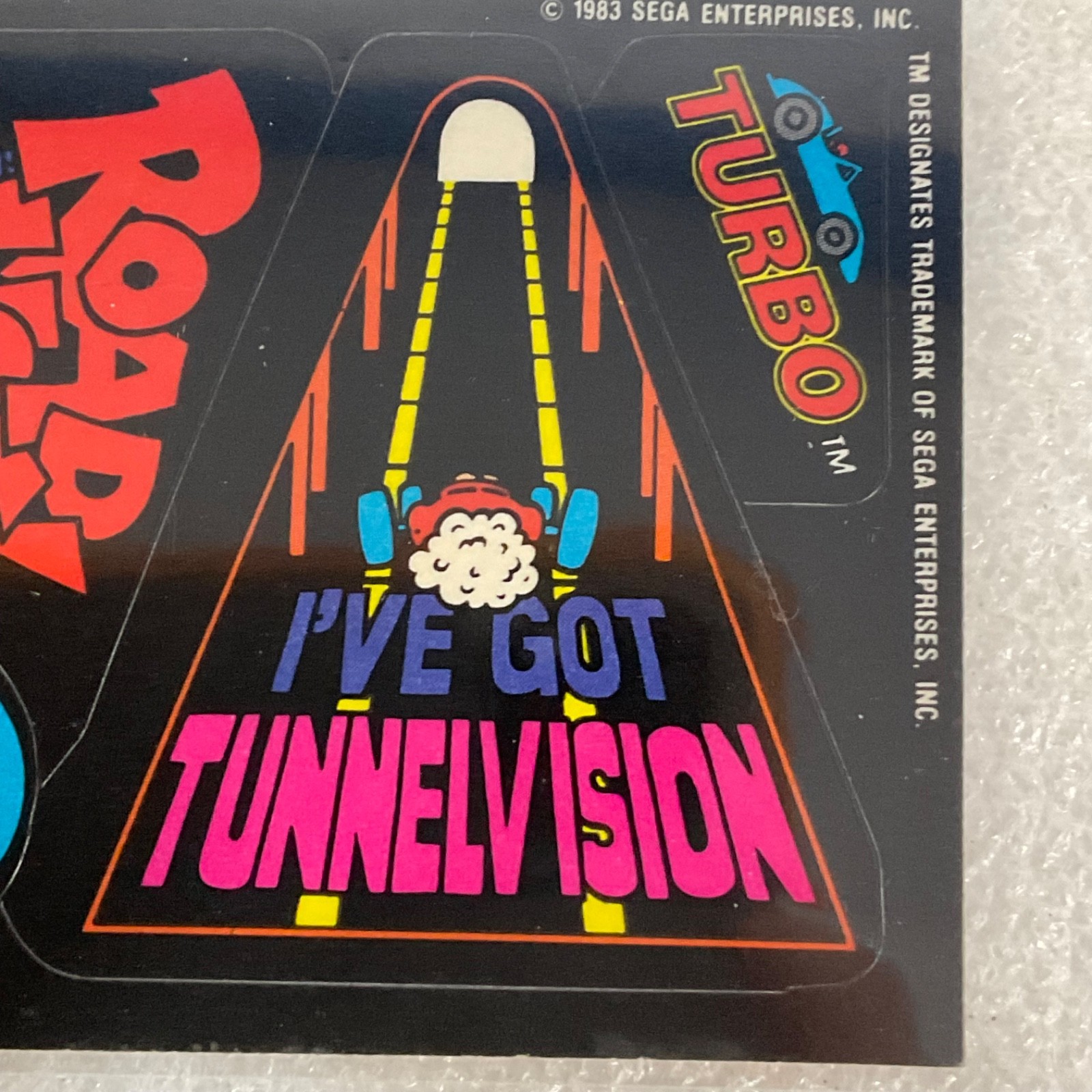 1983 Topps Video City Sega Turbo Sticker Road Hog Tunnelvision Two-Star - Image 3