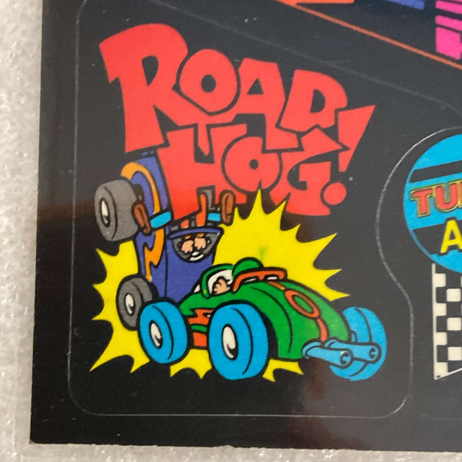 1983 Topps Video City Sega Turbo Sticker Road Hog Tunnelvision Two-Star - Image 4