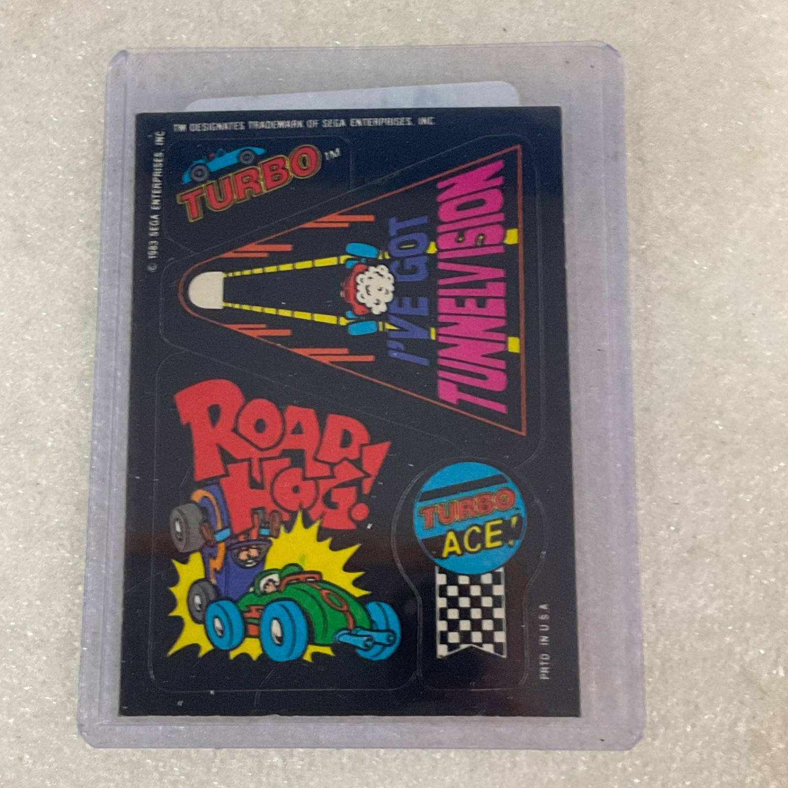 1983 Topps Video City Sega Turbo Sticker Road Hog Tunnelvision Two-Star - Image 7