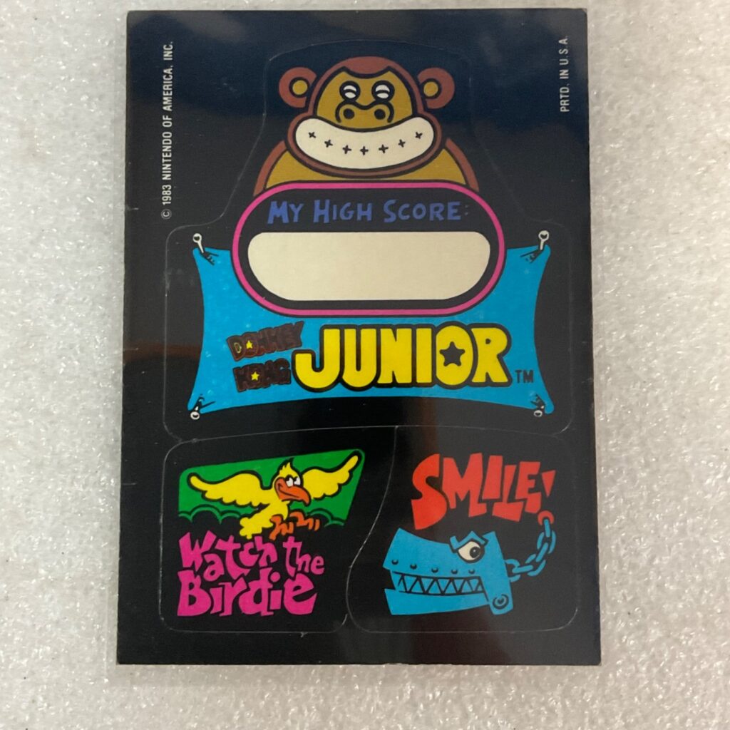 1983 Topps Video City Donkey Kong Junior My High Score 3-Sticker Card - Image 1