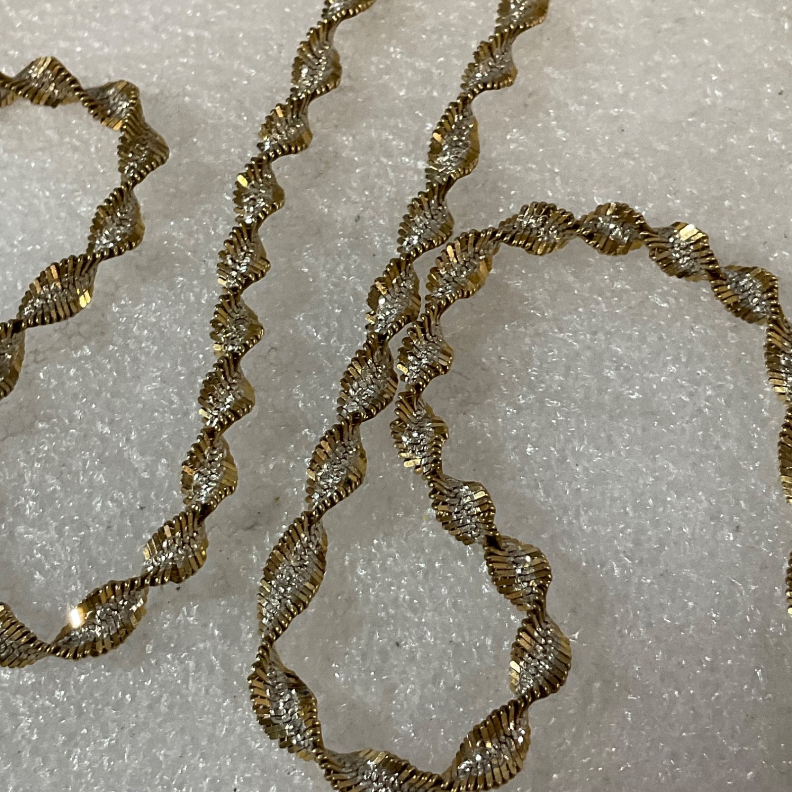 28in 925 Silver Two Tone Twisted Chain Necklace Italy 18.95g - Image 8