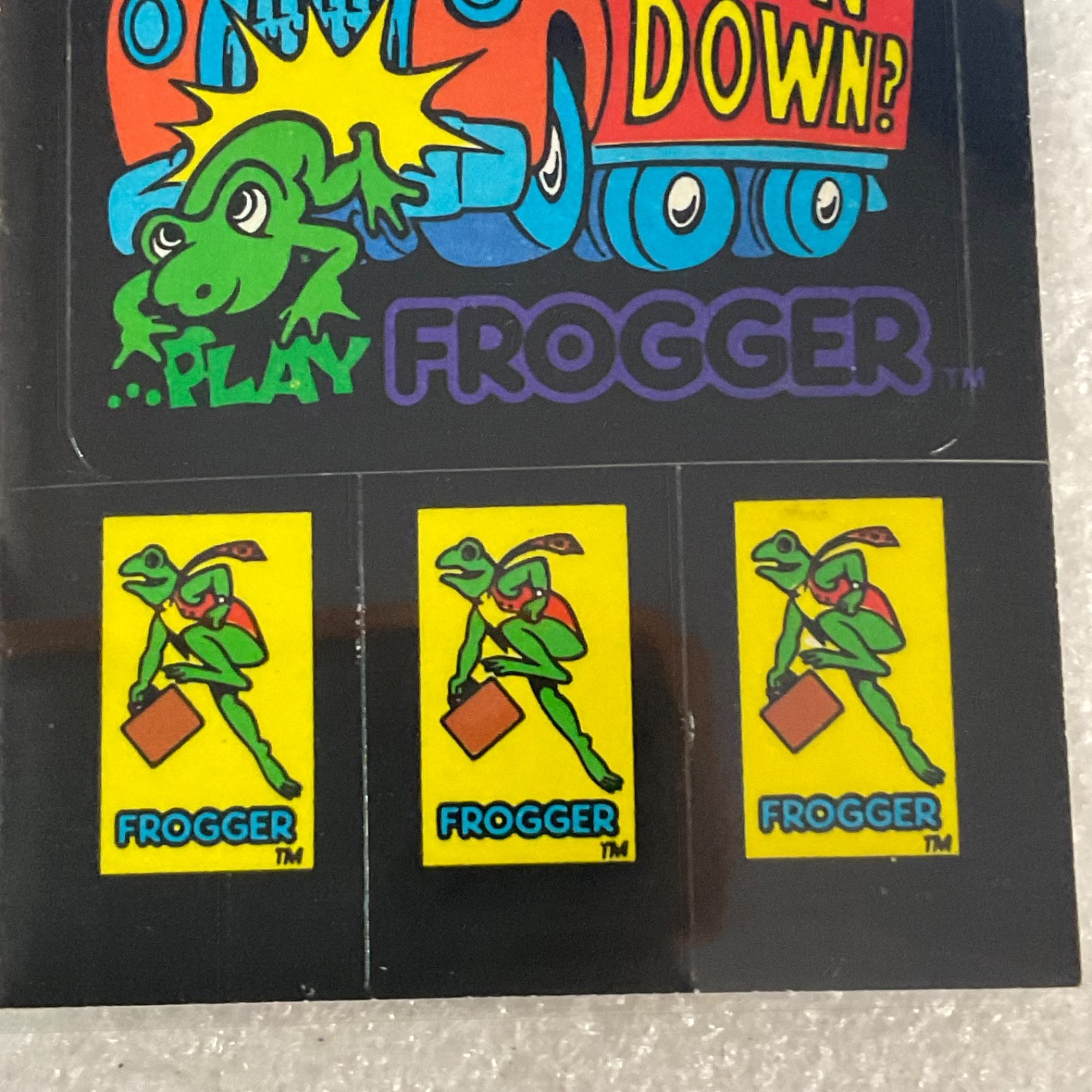 1983 Sega Frogger Feeling Run Down Vintage Sticker Card Sheet - Image 2