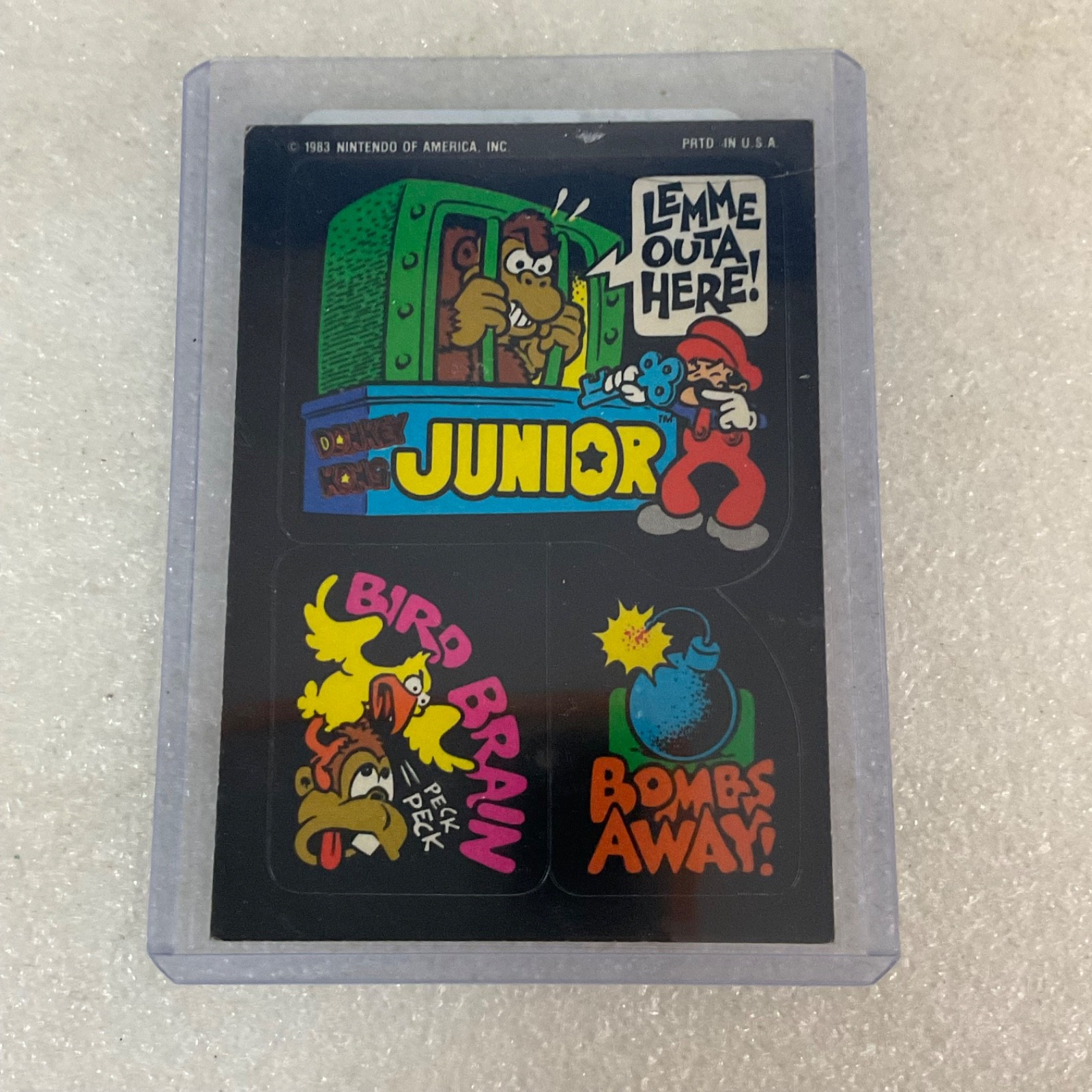 1983 Nintendo Donkey Kong Junior Mario 3-Sticker Sheet Vintage - Image 6