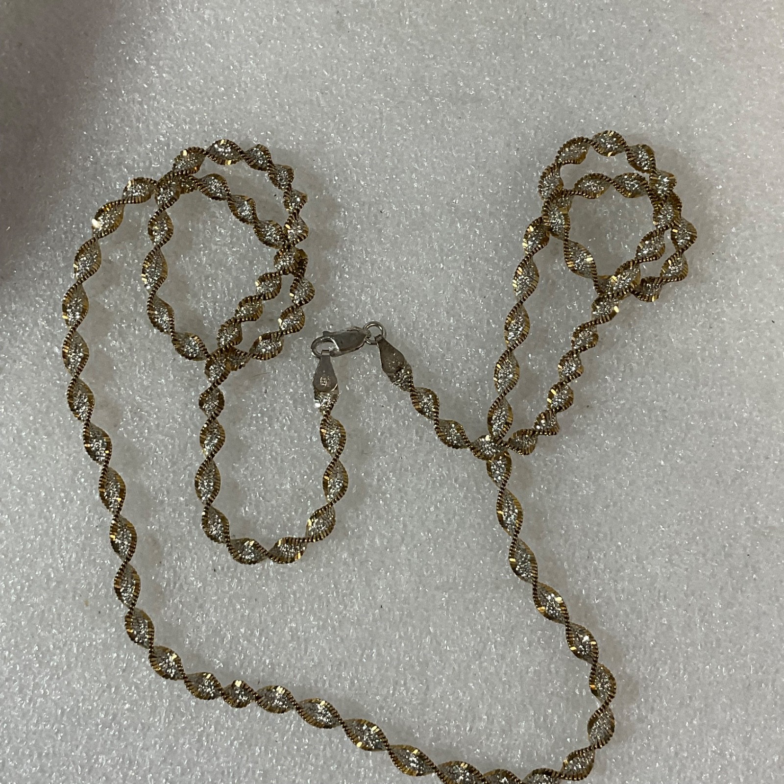 28in 925 Silver Twisted Two Tone Chain Necklace 17.44g Lobster Clasp - Image 5