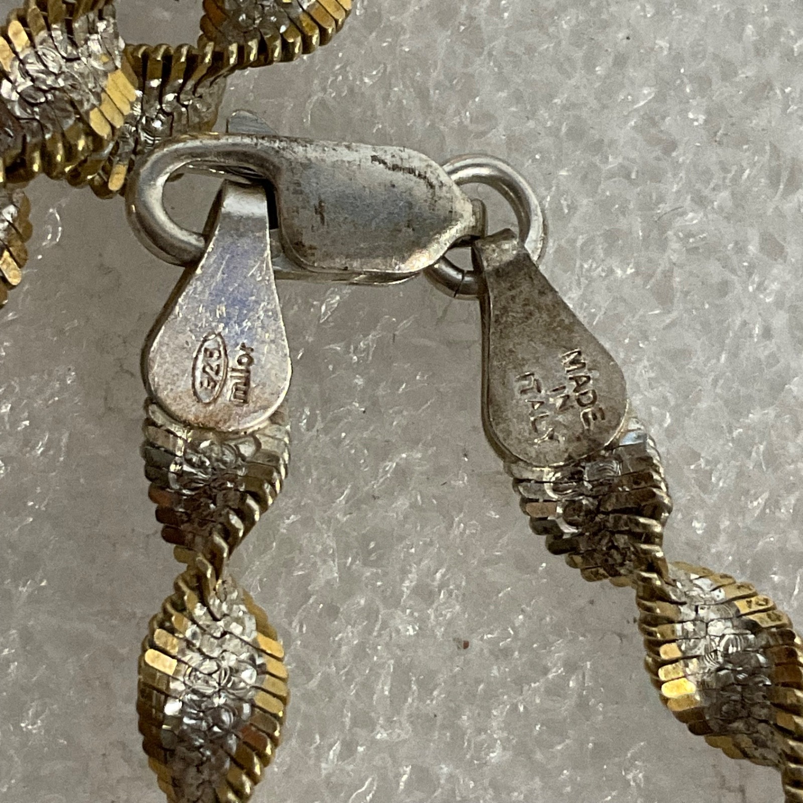 28in 925 Silver Twisted Two Tone Chain Necklace 17.44g Lobster Clasp - Image 6