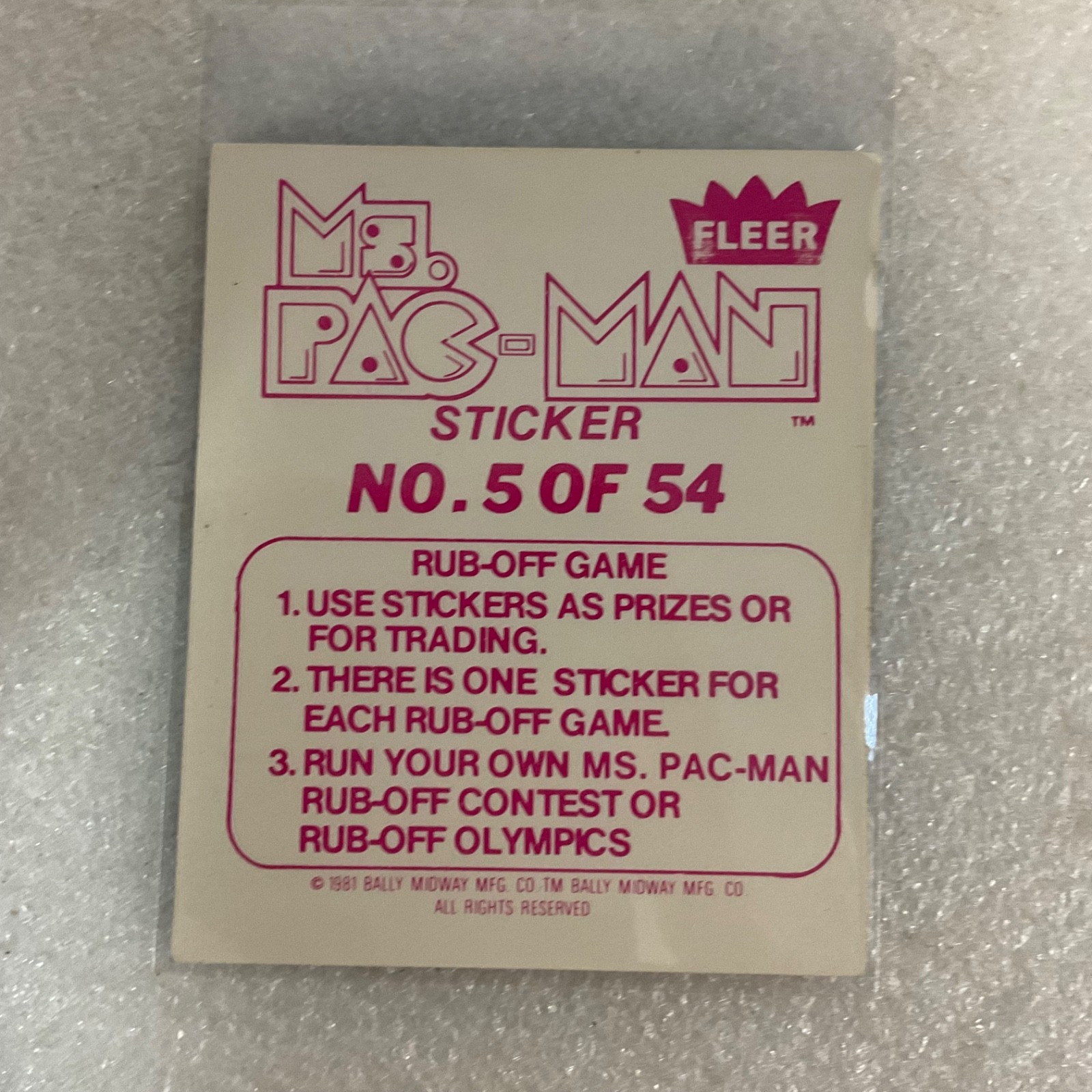 1981 Fleer Ms. Pac-Man Sticker #5 I'm a Liberated Woman Vintage - Image 2