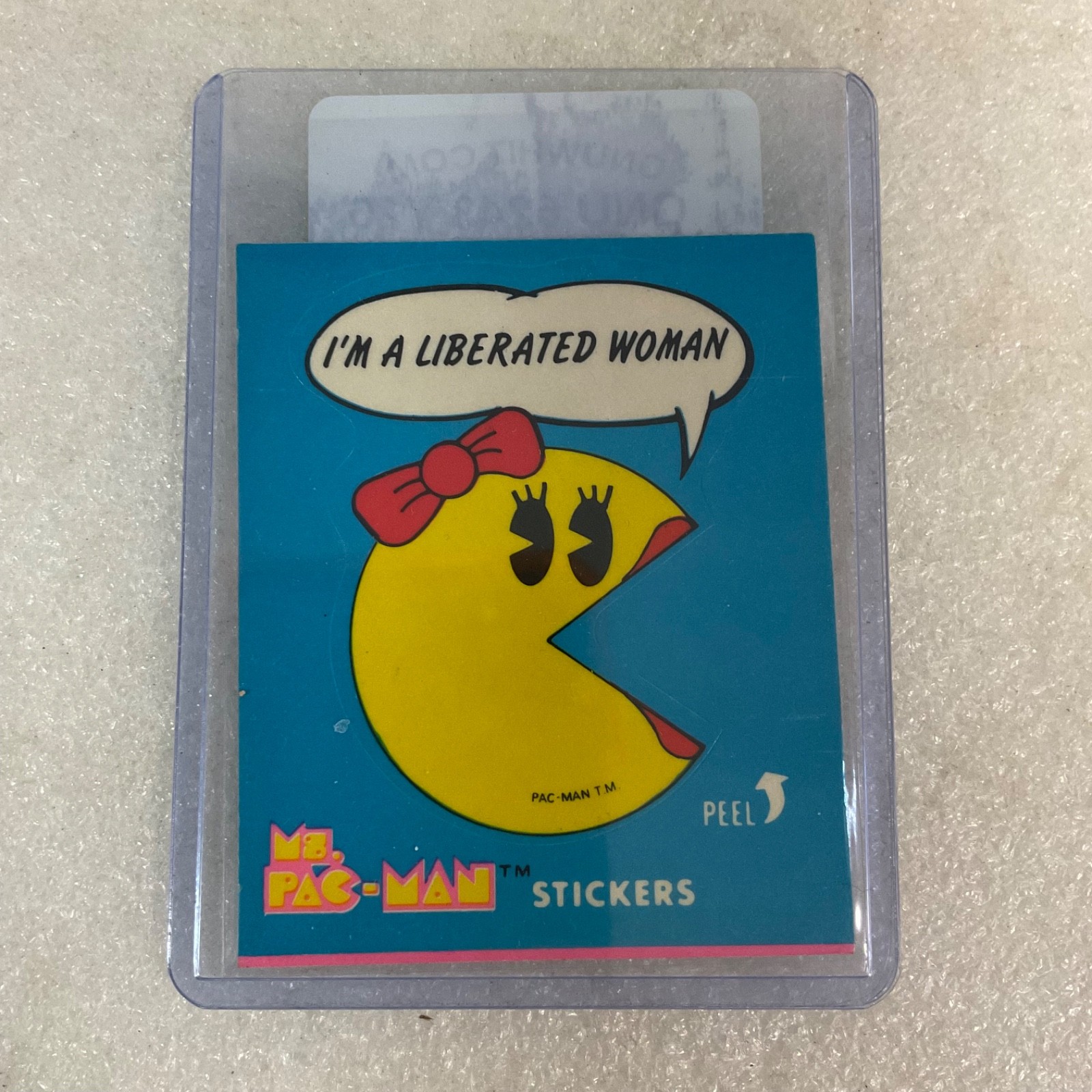 1981 Fleer Ms. Pac-Man Sticker #5 I'm a Liberated Woman Vintage - Image 5