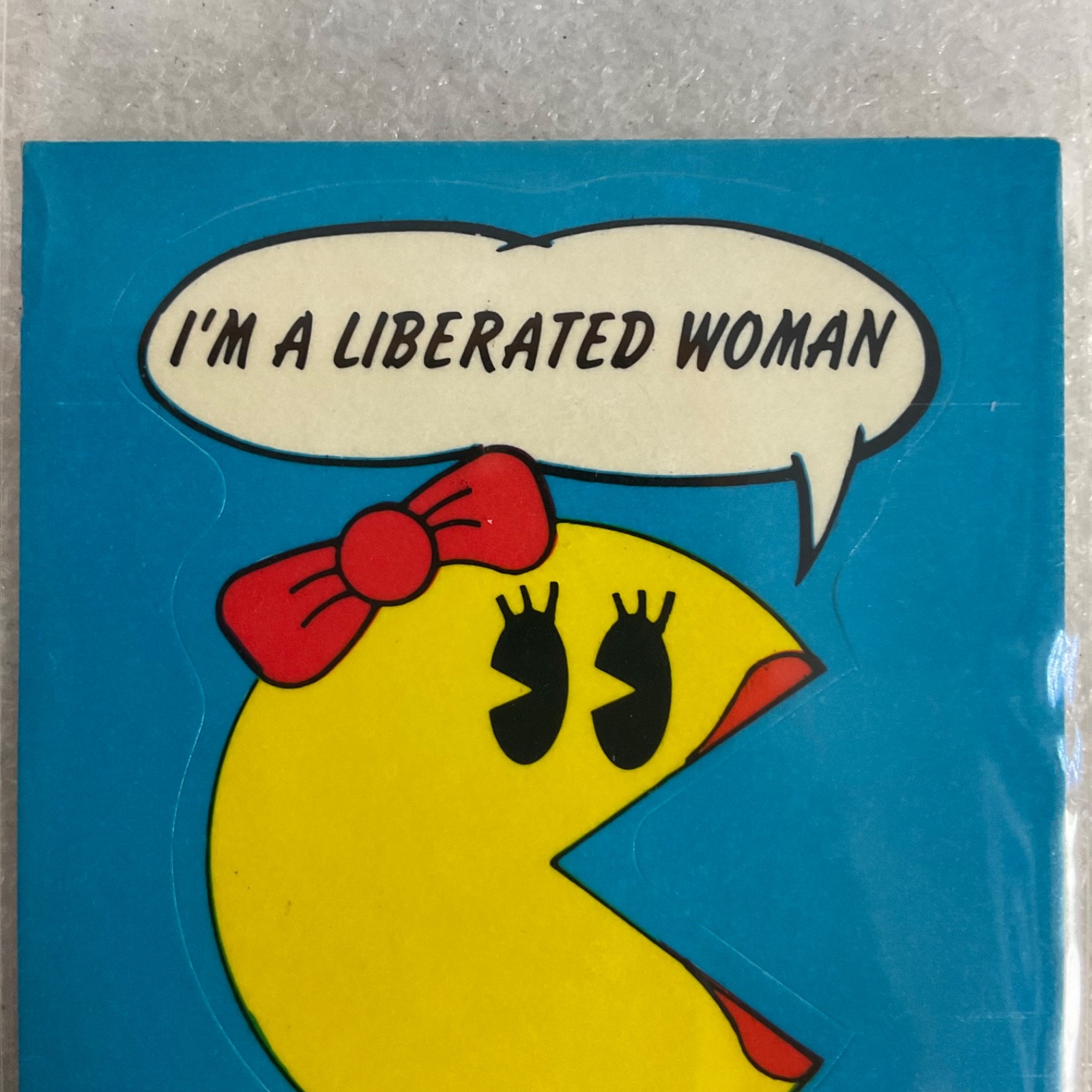 1981 Fleer Ms. Pac-Man Sticker #5 I'm a Liberated Woman Vintage - Image 4