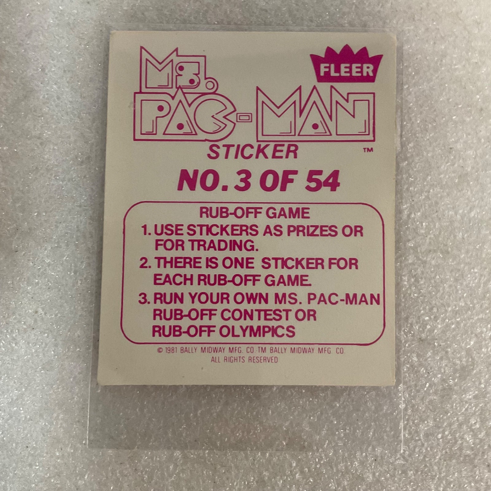 1981 Fleer Ms. Pac-Man Sticker #3 Call Me Sometime Vintage Arcade - Image 2