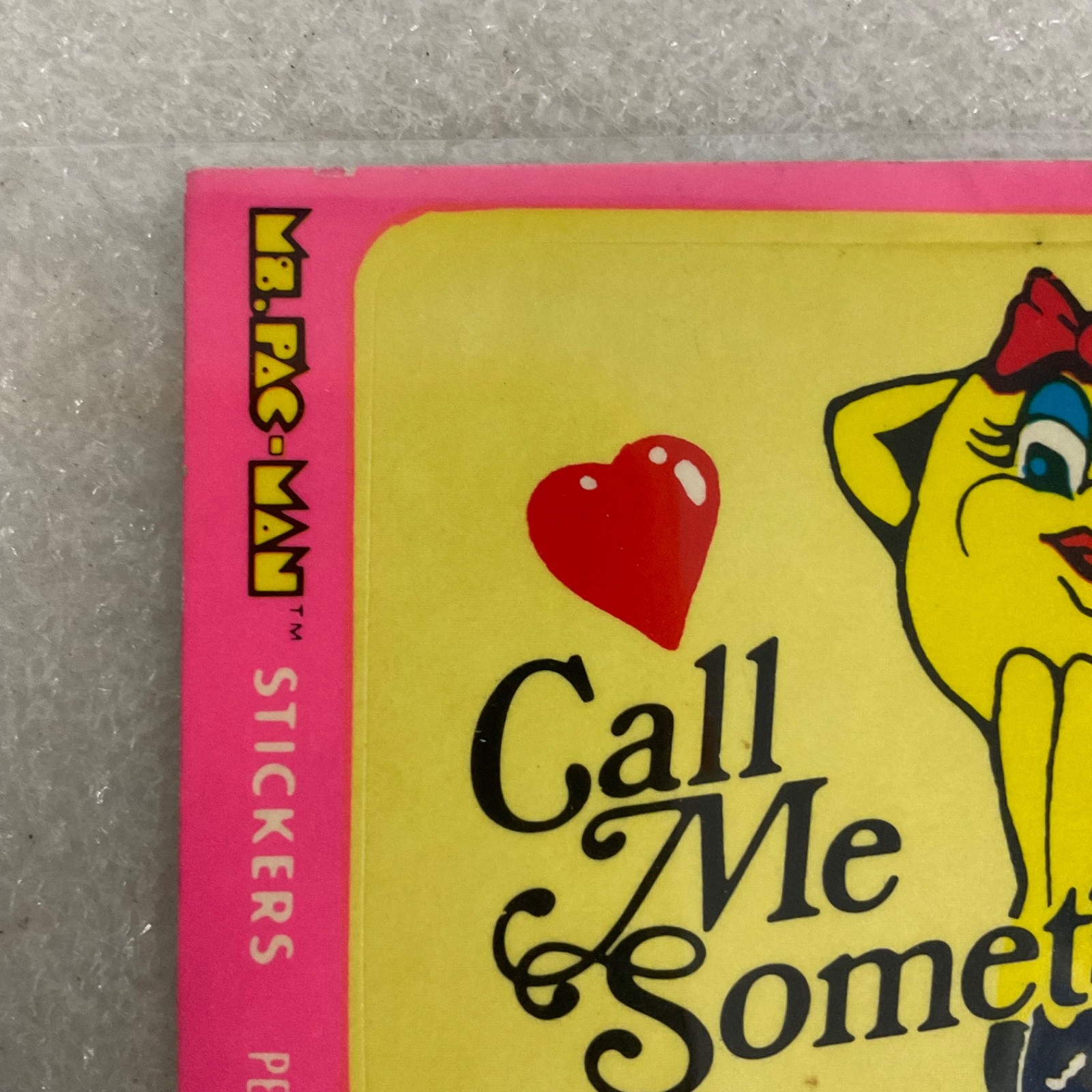 1981 Fleer Ms. Pac-Man Sticker #3 Call Me Sometime Vintage Arcade - Image 3