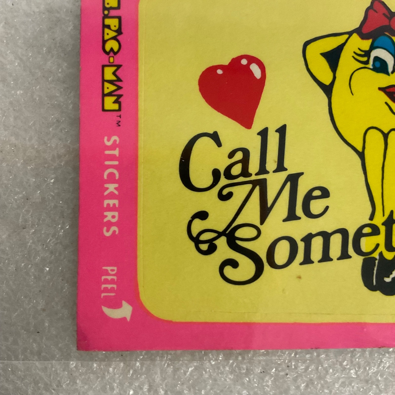 1981 Fleer Ms. Pac-Man Sticker #3 Call Me Sometime Vintage Arcade - Image 6