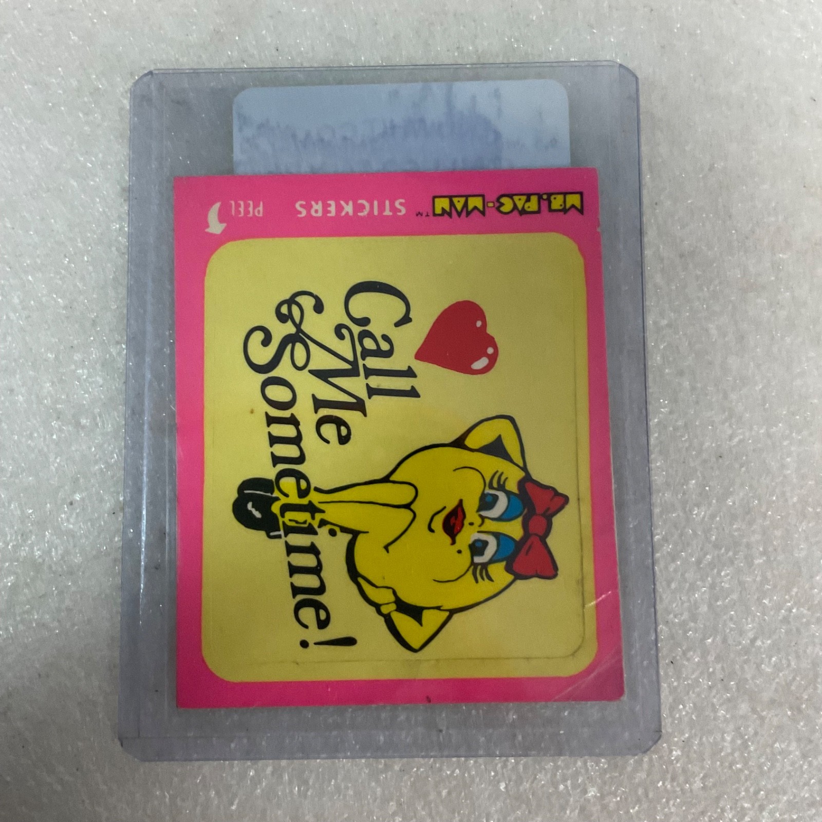 1981 Fleer Ms. Pac-Man Sticker #3 Call Me Sometime Vintage Arcade - Image 8
