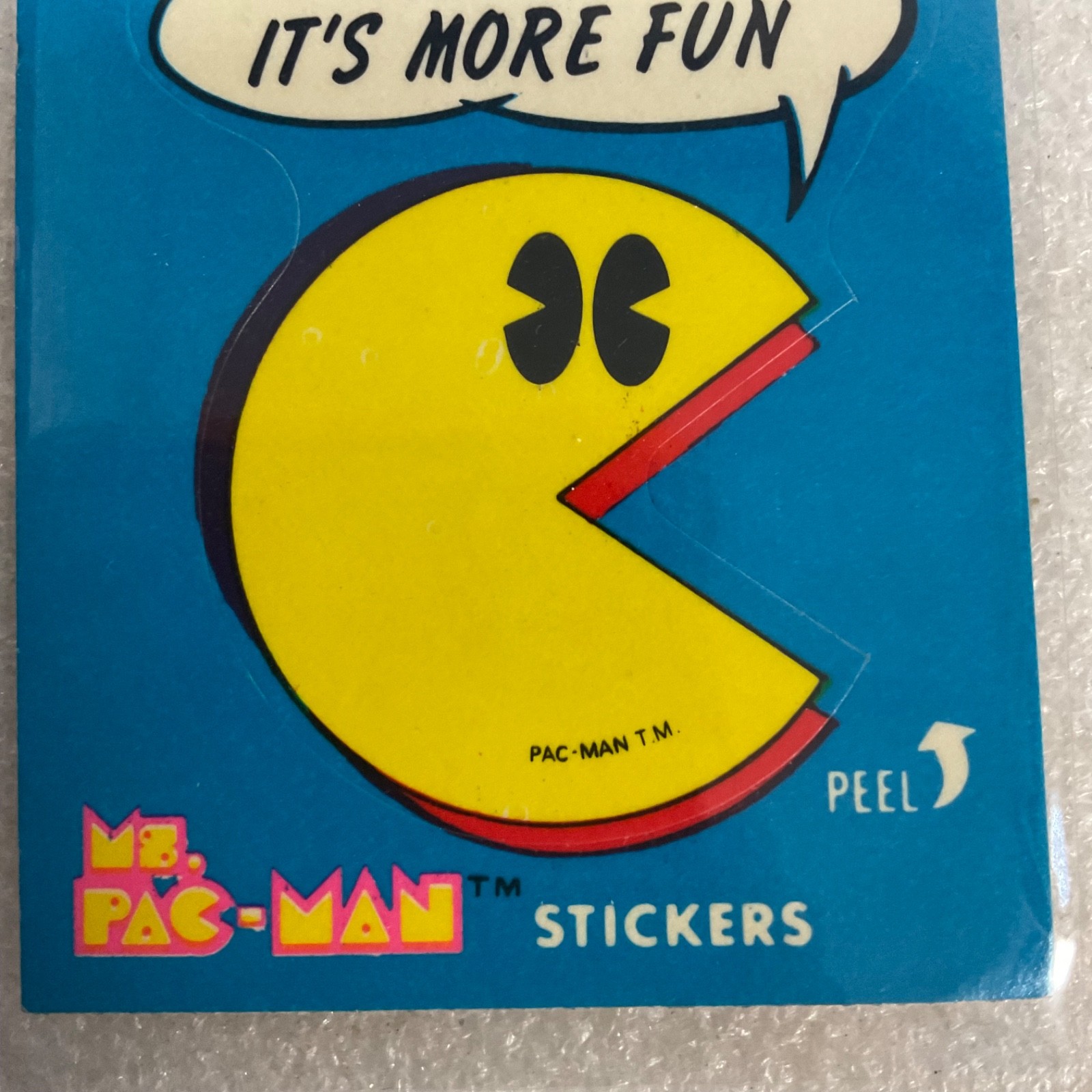 1981 Fleer Ms. Pac-Man Sticker #9 Yield It's More Fun Vintage Pac-Man - Image 4