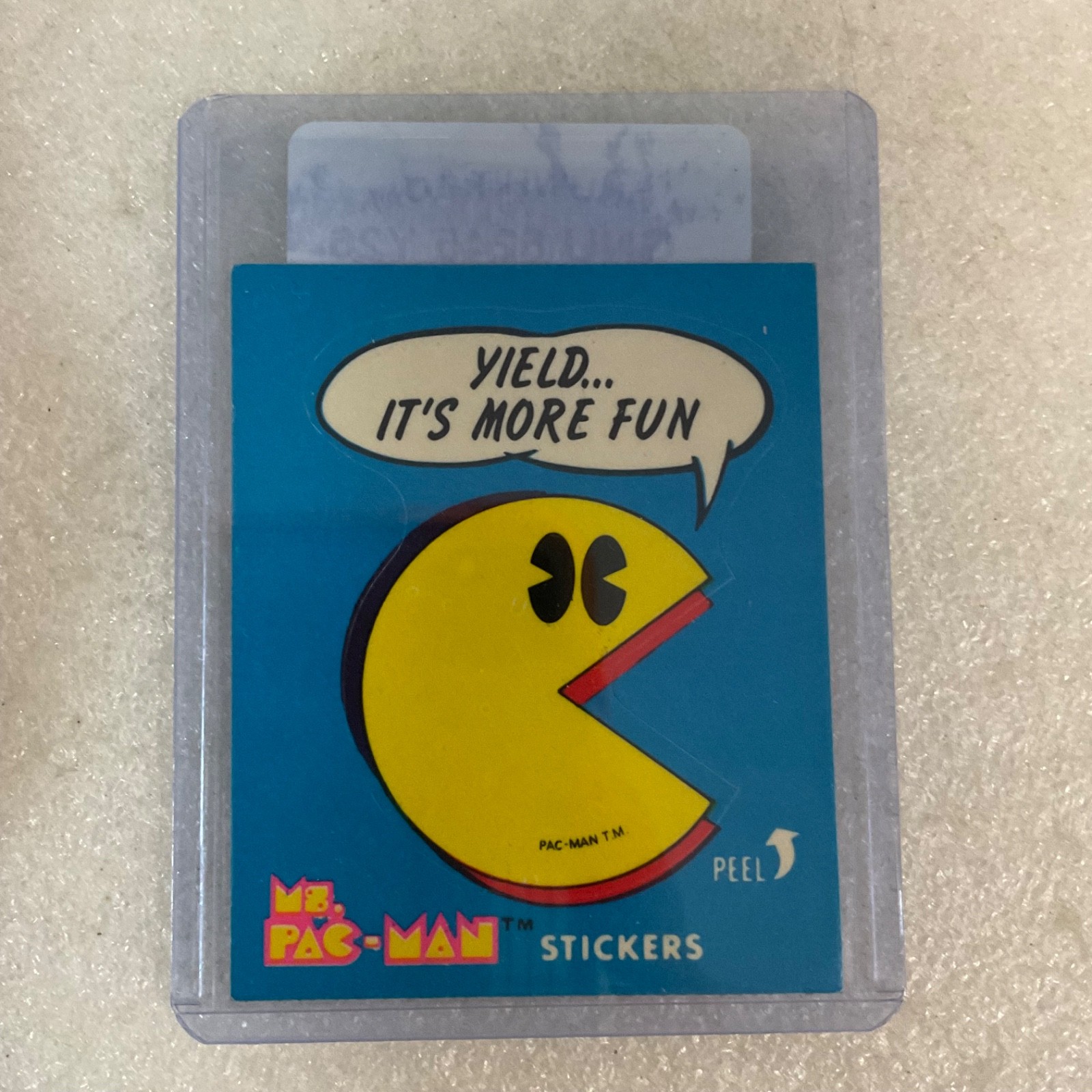1981 Fleer Ms. Pac-Man Sticker #9 Yield It's More Fun Vintage Pac-Man - Image 6