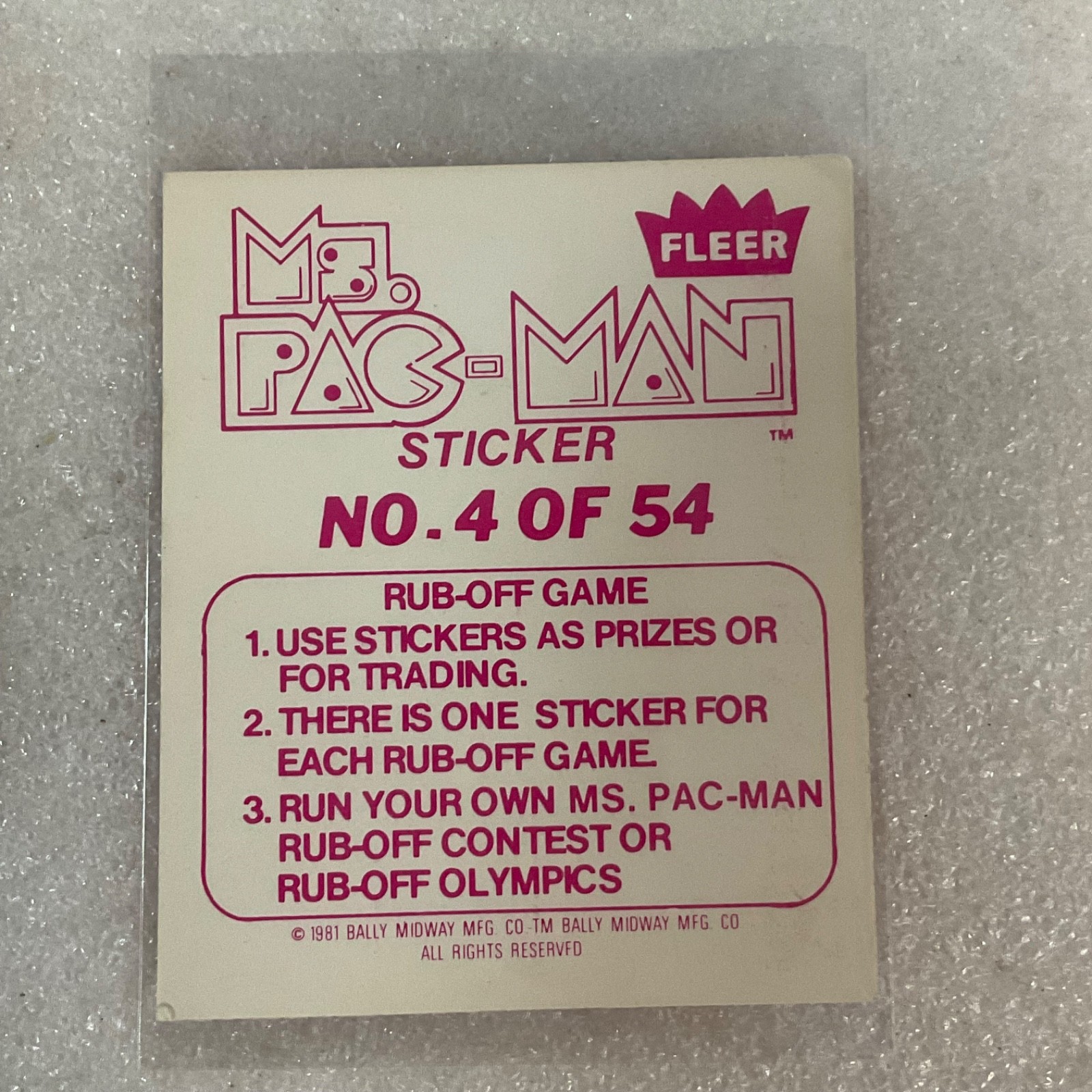 1981 Fleer Ms. Pac-Man Sticker #4 I Need It Bad Pac-Man Vintage - Image 2