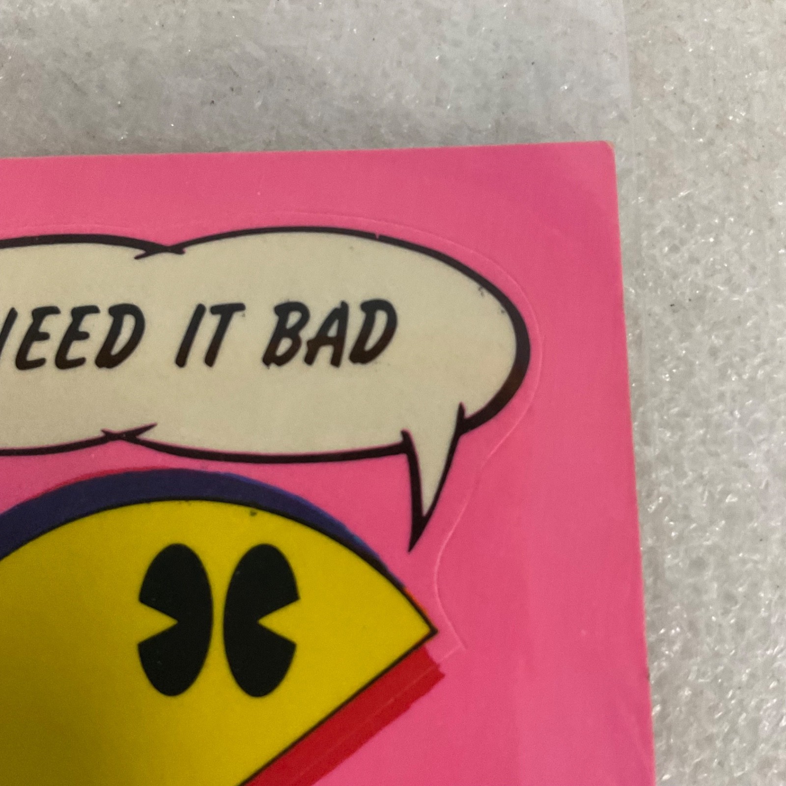 1981 Fleer Ms. Pac-Man Sticker #4 I Need It Bad Pac-Man Vintage - Image 4