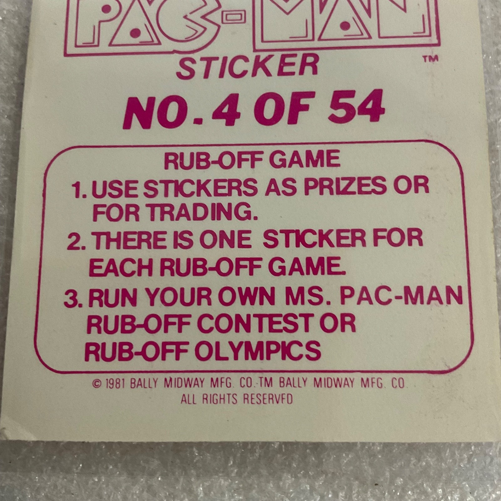 1981 Fleer Ms. Pac-Man Sticker #4 I Need It Bad Pac-Man Vintage - Image 9